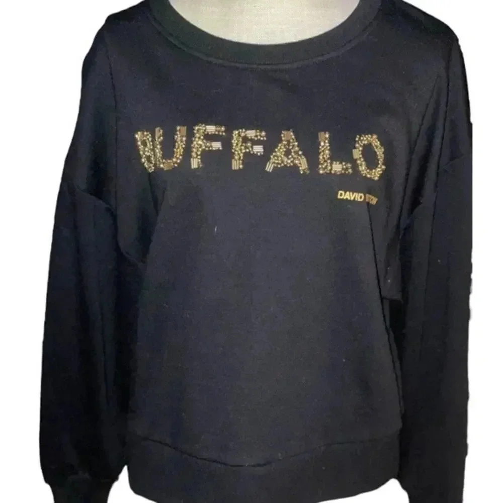 NWT DAVID BITTON BUFFALO SWEATSHIRTS BLACK/GOLD SIZE M - Picture 6 of 12